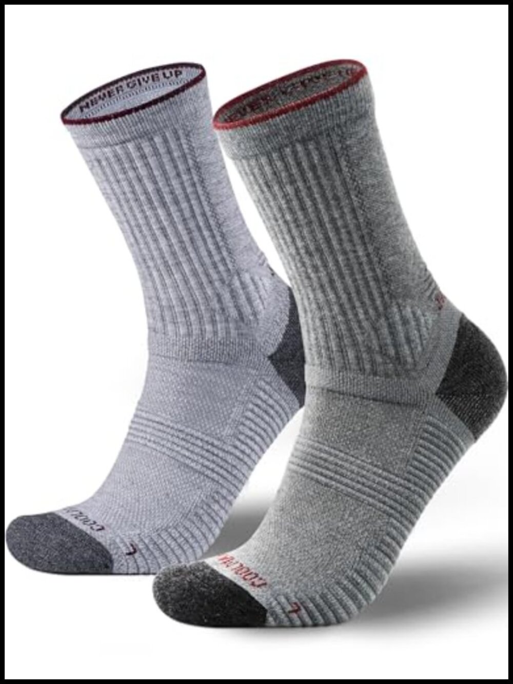 Merino Wool Lightweight Crew Hiking Socks 2 Pairs Outdoor Trail